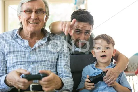 Family Playing Video Games
