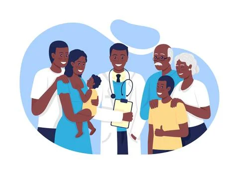 Family practice 2D vector isolated illustration Stock Illustration
