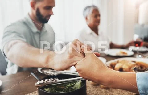 Photograph: Family prayer, holding hands zoom and dinner buffet at home