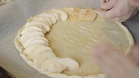The Family is Preparing a Cake With Apples. Stock Footage 60645459