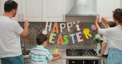 Family preparing for Easter Stock Footage 236723601