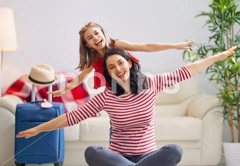 Family preparing for the journey Stock Photos