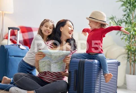 Family preparing for the journey Stock Photos