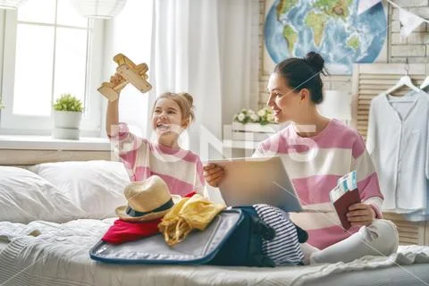Family preparing for the journey Stock Photos