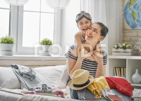 Family preparing for the journey Stock Photos