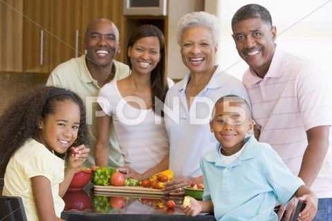 Family preparing meal,mealtime together Stock Photos