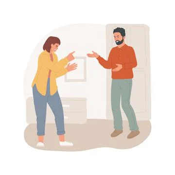 Family problems isolated cartoon vector illustration. Stock Illustration