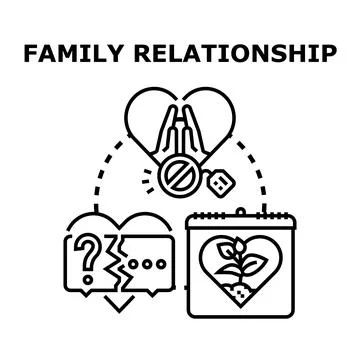 Family relationship problems, breakdown, and nurturing growth concept Stock Illustration