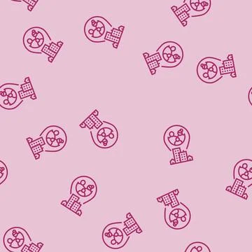 Family relocation line seamless pattern Illustrazione stock