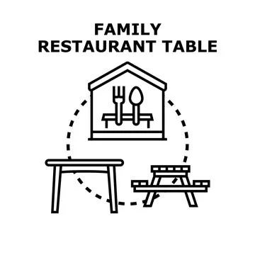 Family restaurant table concept vector illustration Stock Illustration