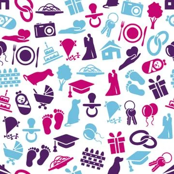 Family seamless pattern 스톡 일러스트