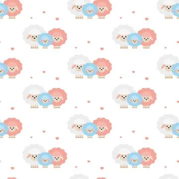 Family of sheep. Pattern Stock Illustration