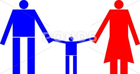 Family Silhouettes Stock Illustration