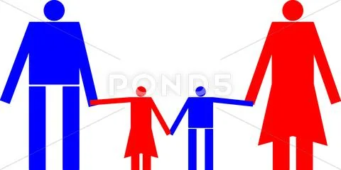 Family Silhouettes Stock Illustration