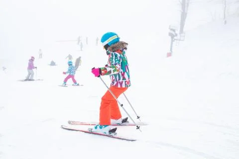 Family at the ski resort Stock Photos