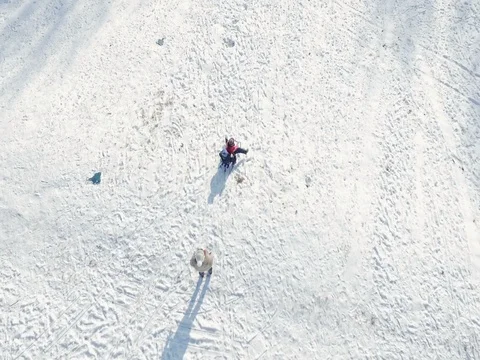 Family sledding Stock Footage 83531283