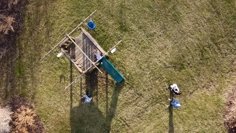 FAMILY ON A SLIDE Video stock 123724277