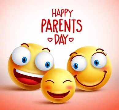 Family of smiley faces vector characters for happy parents day design Stock Illustration