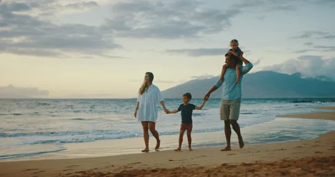 A Family Sunset Stock Footage 142918931