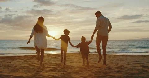A Family Sunset Stock Footage 142920439