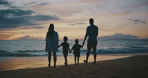 A Family Sunset Stock Footage 142921329