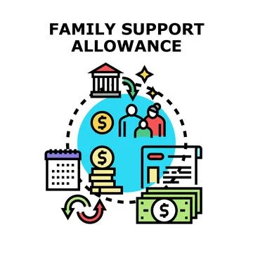 Family support allowance program offering financial assistance Illustration