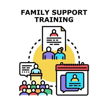 Family support training program concept development Stock Illustration