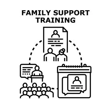 Family support training program concept development Stock Illustration