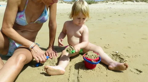 Family teamwork beach Stock Footage 58277773