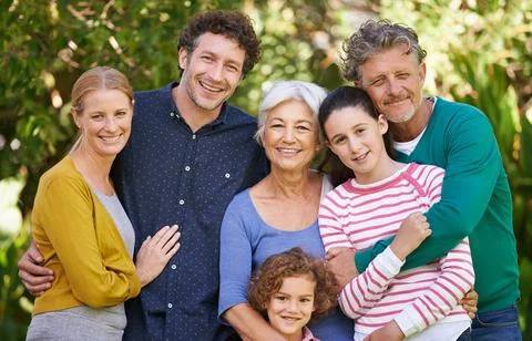 Family is their most important treasure. Shot of a family posing for a Stock Photos