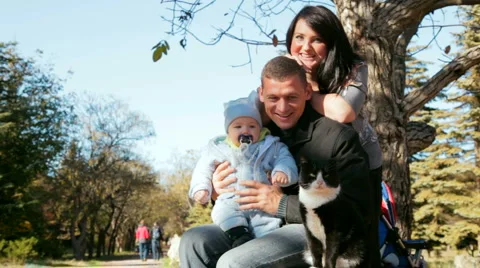 Family with toddler Stock Footage