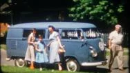 Family Travels In Classic 1950'S Volkswagen 1950S Vintage Home Movie 2137 Stock Footage