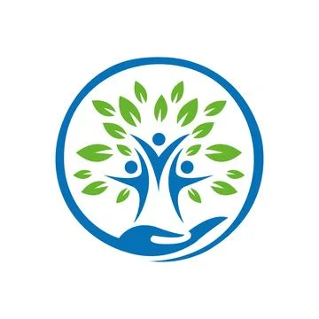 Family tree Logos vector symbols or logo design Stock Illustration
