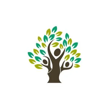 Family tree parenting logo icon symbol vector design Stock Illustration