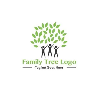 Family tree vector logo Stock Illustration