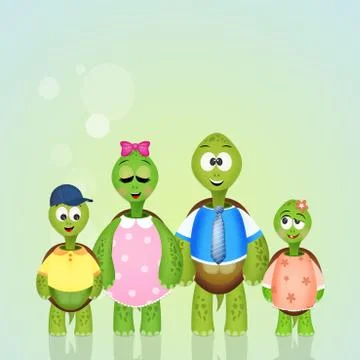 Family of turtles Illustrazione stock