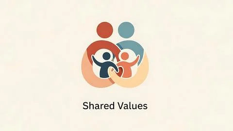 Family united by shared values Stock Illustration