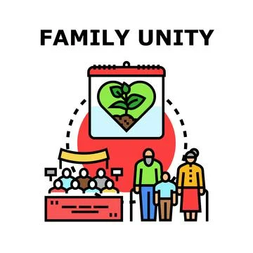 Family unity concept for generation protecting environment Stock-Illustration