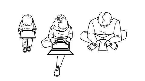 Family using internet vector Stock Illustration