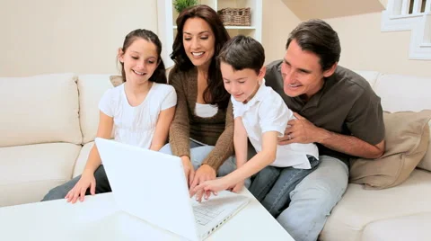 Family Using Modern Internet Webchat Stock Footage 4243756