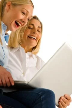 Family using pc tablet Stock Photos