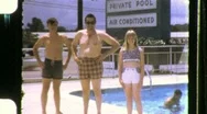 Family Vacation At The Motel Pool Travel Hotel 1968 Vintage 8Mm Home Movie Stock Footage