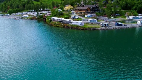 Family vacation travel, holiday trip in motorhome RV. Stock Footage
