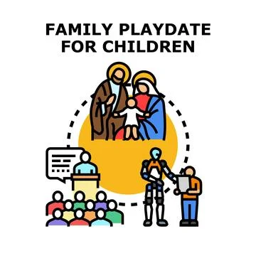 Family values, technology, and learning concepts illustration イラスト素材