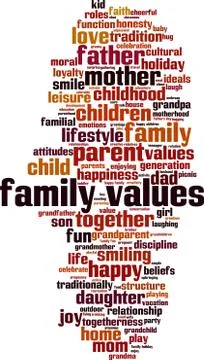 Family values word cloud Stock Illustration