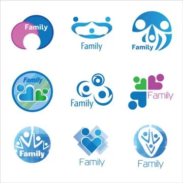 Family vector set Stock Illustration
