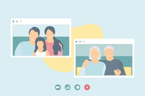 Family video call background 1 Stock Illustration