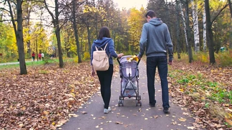 Family walking in park Stock Footage 68487573