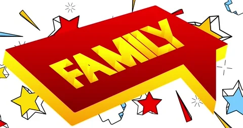 Family word in a 3d speech bubble Stock Footage 213437183