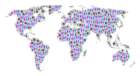 Family World Map Ilustración de archivo